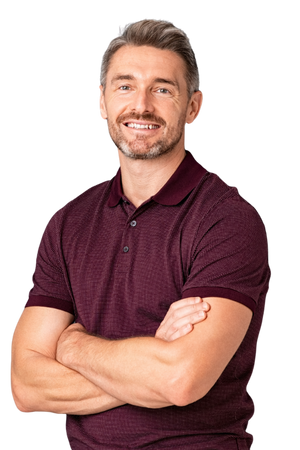 Middle aged man smiling