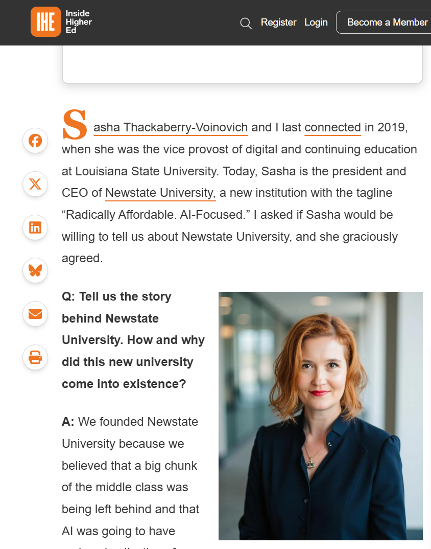 Sasha three questions Inside Higher Ed